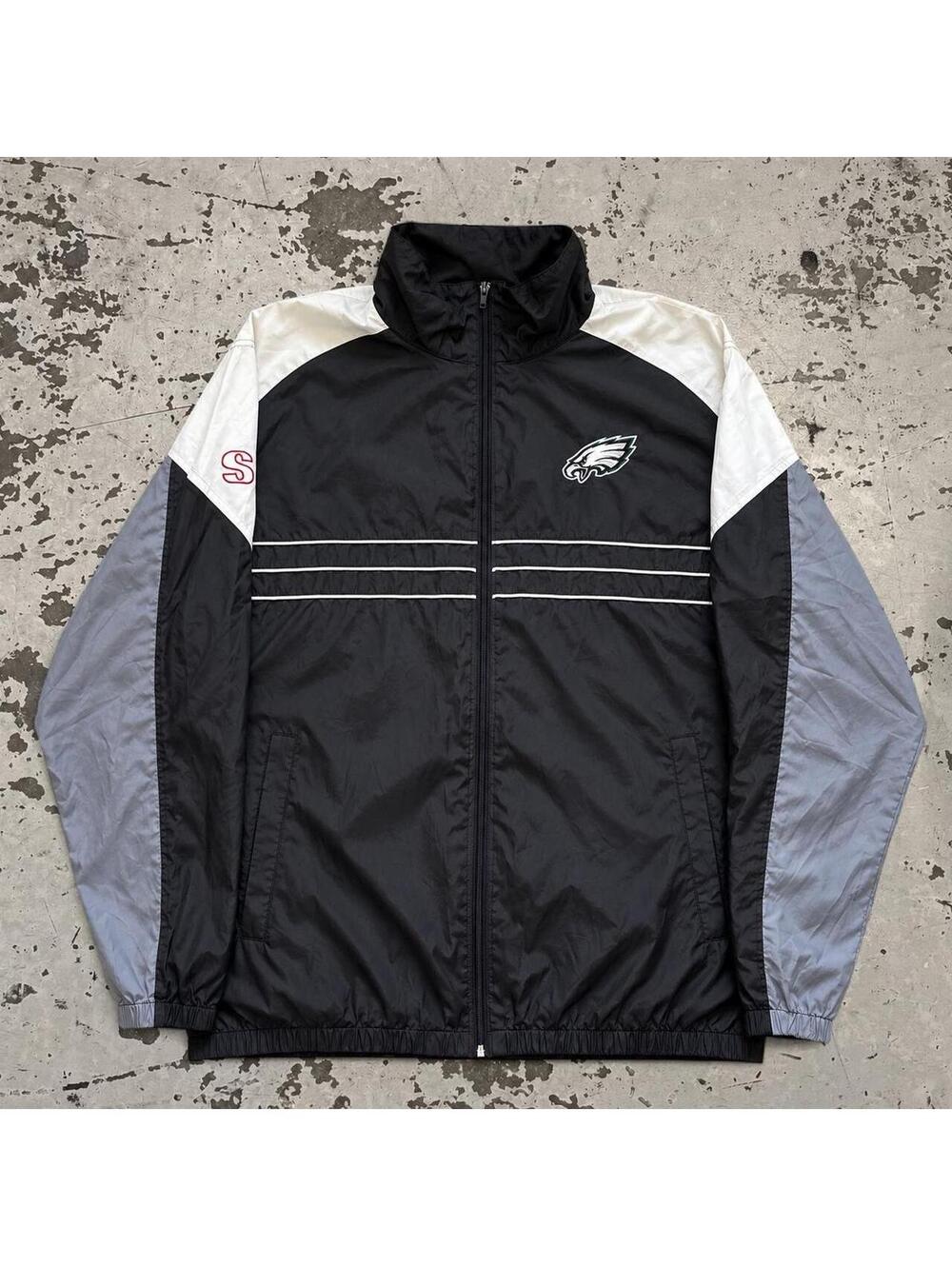 Mens Vintage early 2000s Philadelphia Eagles zip up windbreaker jacket Size XXL